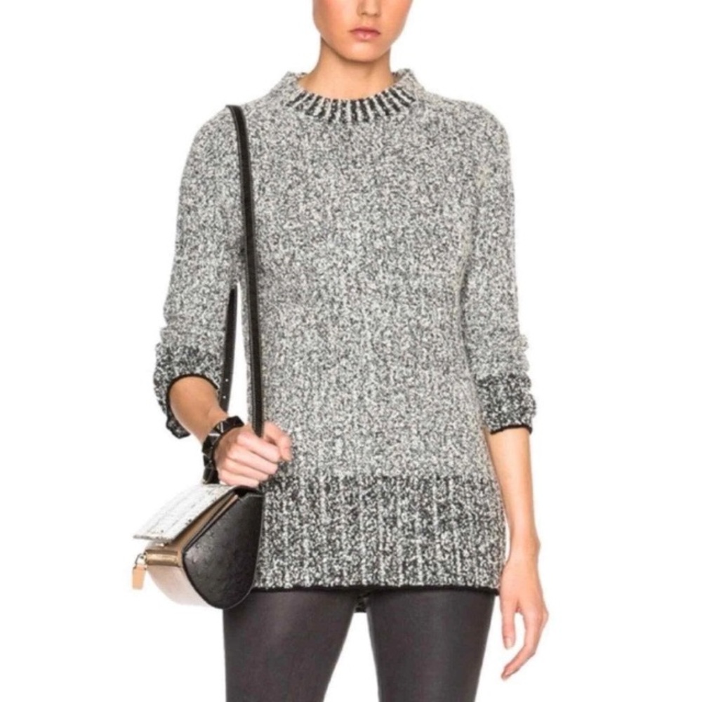 Rag& Bone Callisto gray ribbed XXS long mock neck split sleeve sweater EUC